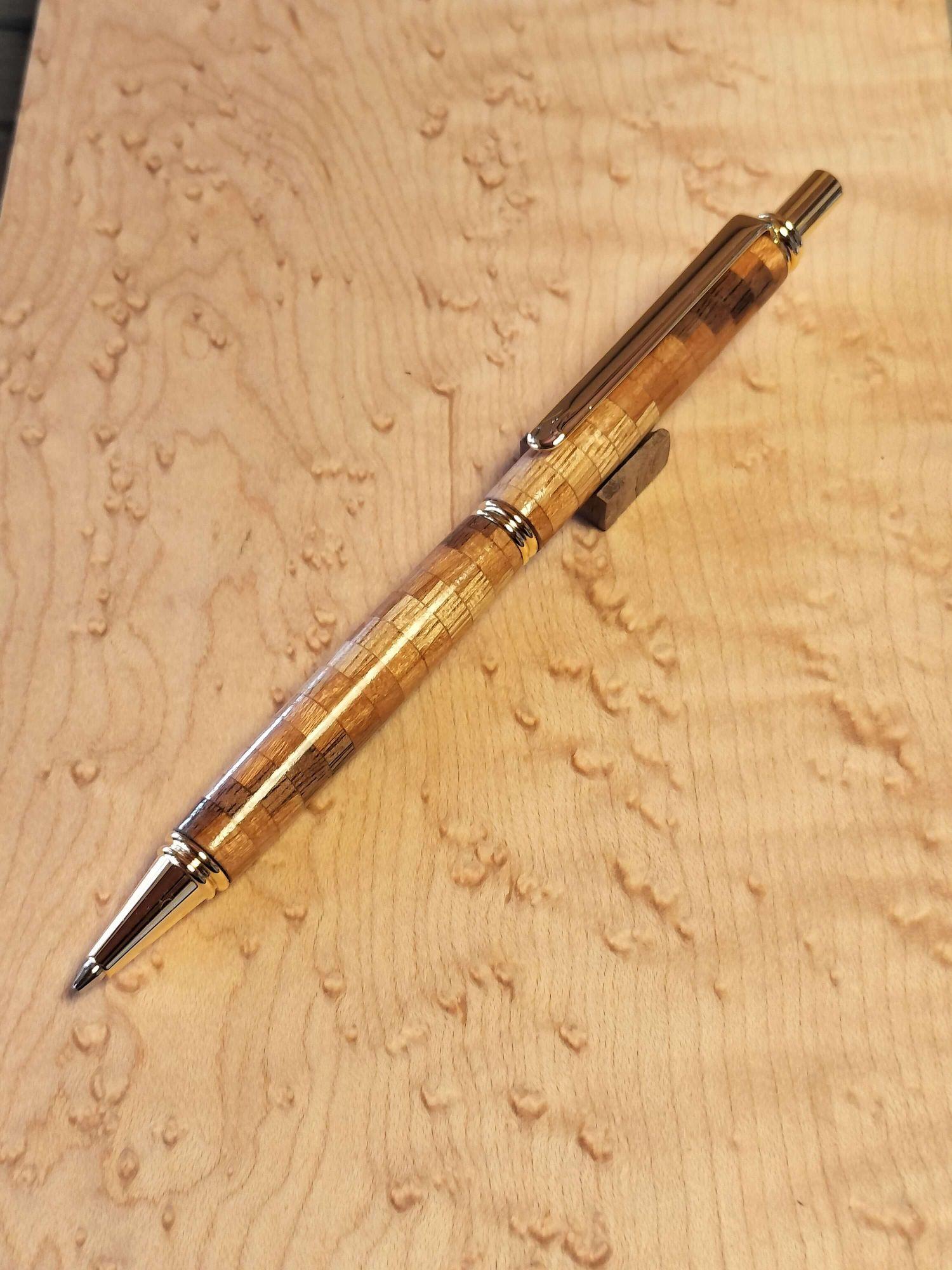 Spiral Flow 木軸シャープペン 桜×ウォルナット  CA塗装 0.5mm